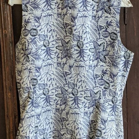 Dana Buchman Silk Damask Sleeveless Vest Mandarin Collar Purple, Black, White - Picture 14 of 14